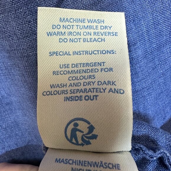 Boden Casual Linen Tunic Dress, Blue, Size US 4P - Picture 7 of 7